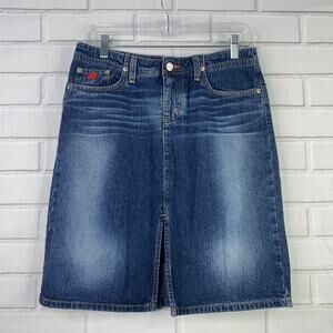 vintage Y2K Bongo jean skirt bareback dark blue denim Let Me B juniors size 3